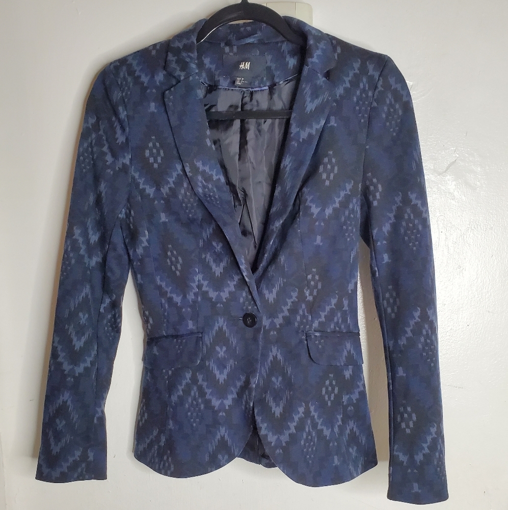 H&M blue and black blazer